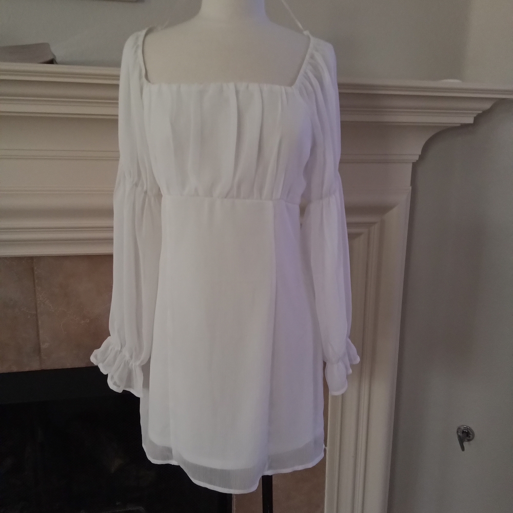 Cream Smocked Ruffled Blouse